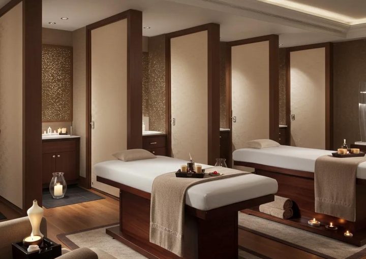 Elegant private spa suite exuding tranquility and bespoke luxury