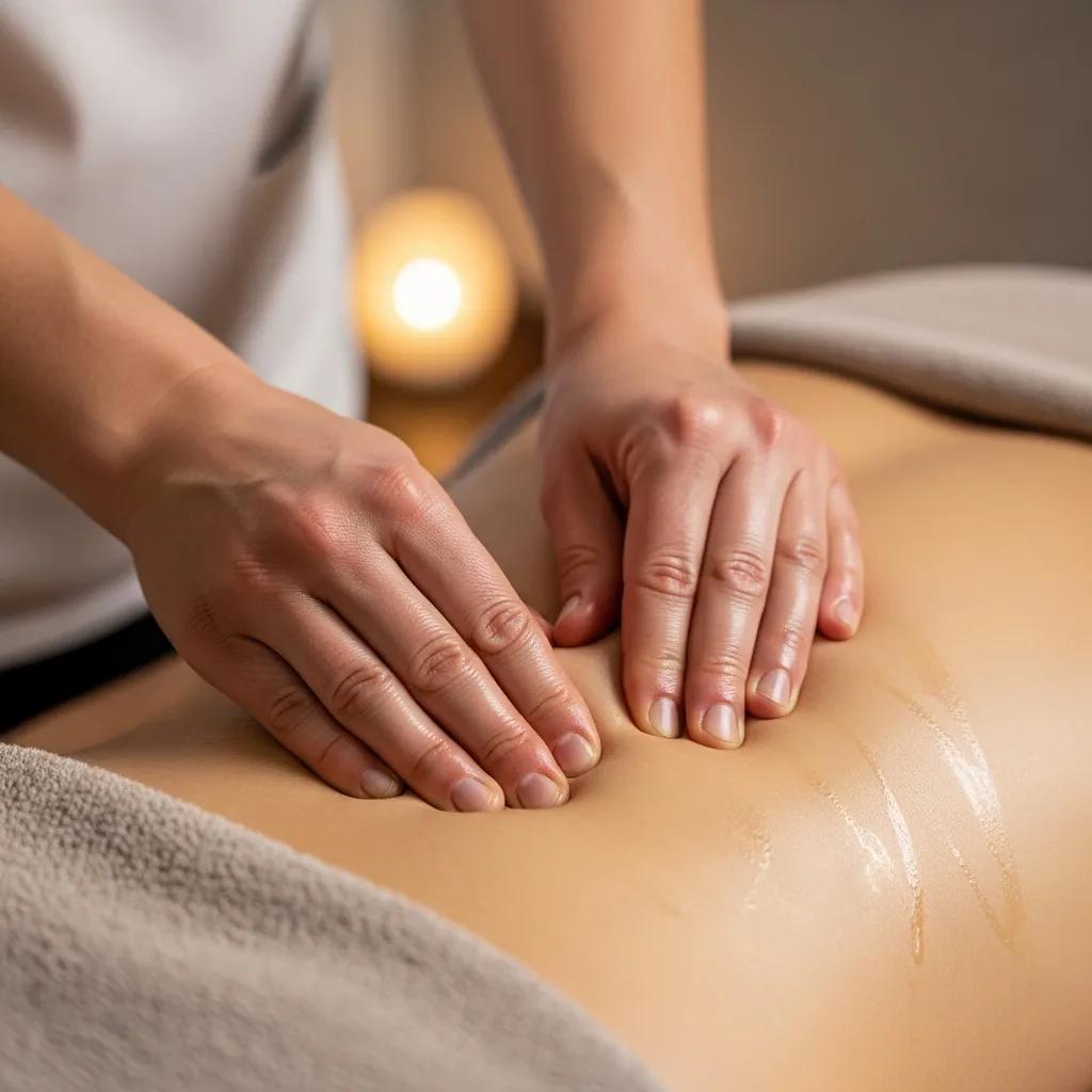 Therapist performing deep tissue work on a client's back to address chronic pain