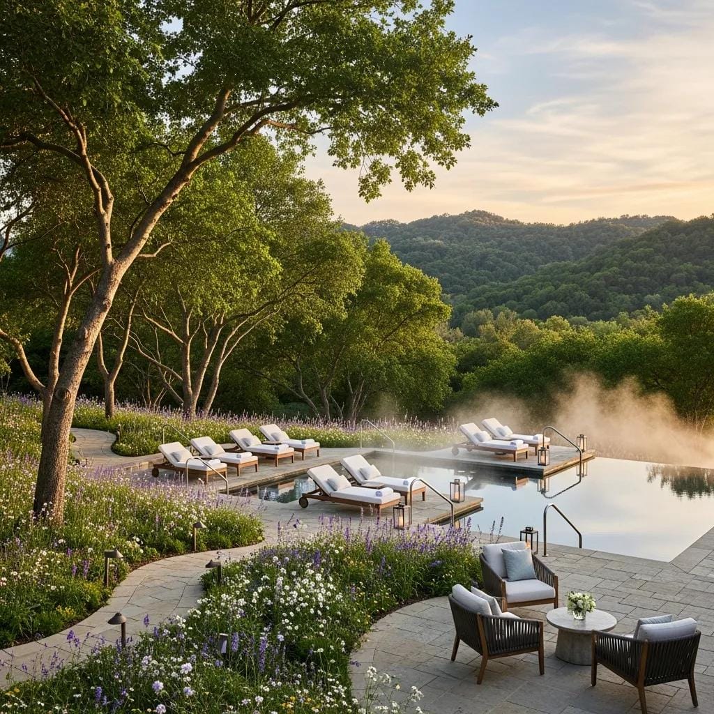 woodland hills luxury wellness landscape featuring lush greenery and serene spa facilities ef9b704b 0915 4e68 b492 eea3bde1619d