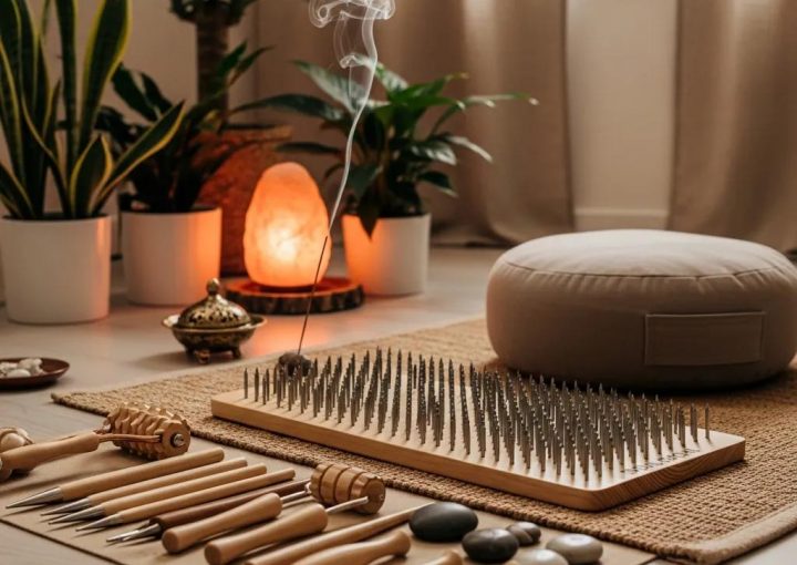 Acupressure mat and holistic wellness tools at spa in Woodland Hills