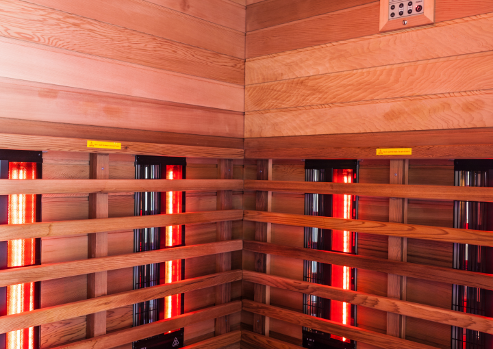 Infrared sauna therapy room at wellness spa in Woodland Hills